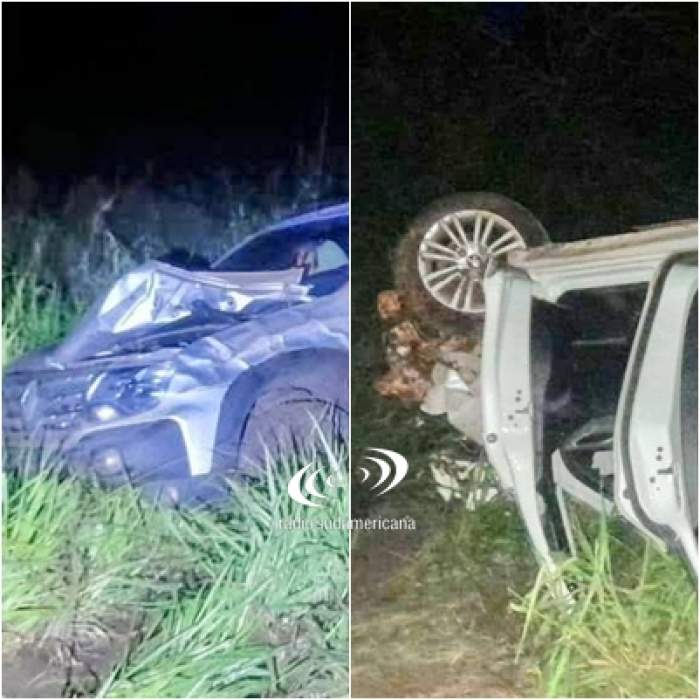 SIETE HERIDOS EN VIOLENTO CHOQUE: UNO DE LOS VEHÍCULOS VOLCÓ